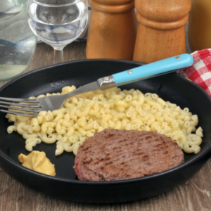 Coquillette steak haché